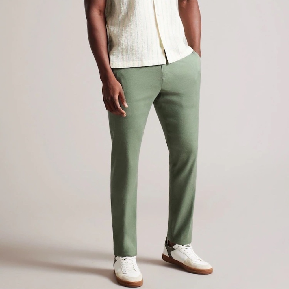 NWT Ted Baker Kimmel Linen Blend Half Elasticated Trousers 38 R
